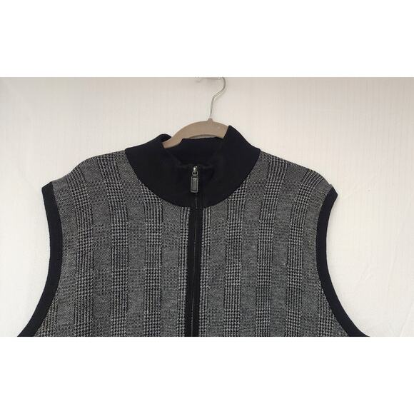 Cremieux Classics Sweater Vest Men’s Zip Front Color Black Size XL - Picture 5 of 8